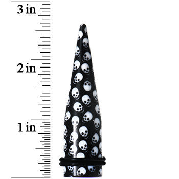 5/8 Black Acrylic Skull Logo Taper