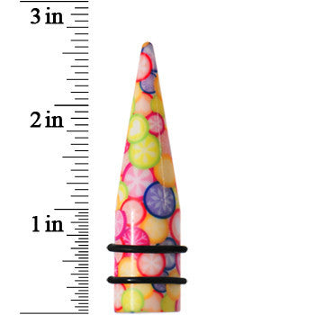 5/8 Groovy Retro Flower Acrylic Taper