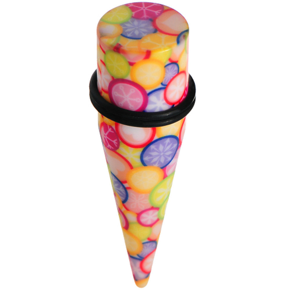 18mm Groovy Retro Flower Acrylic Taper