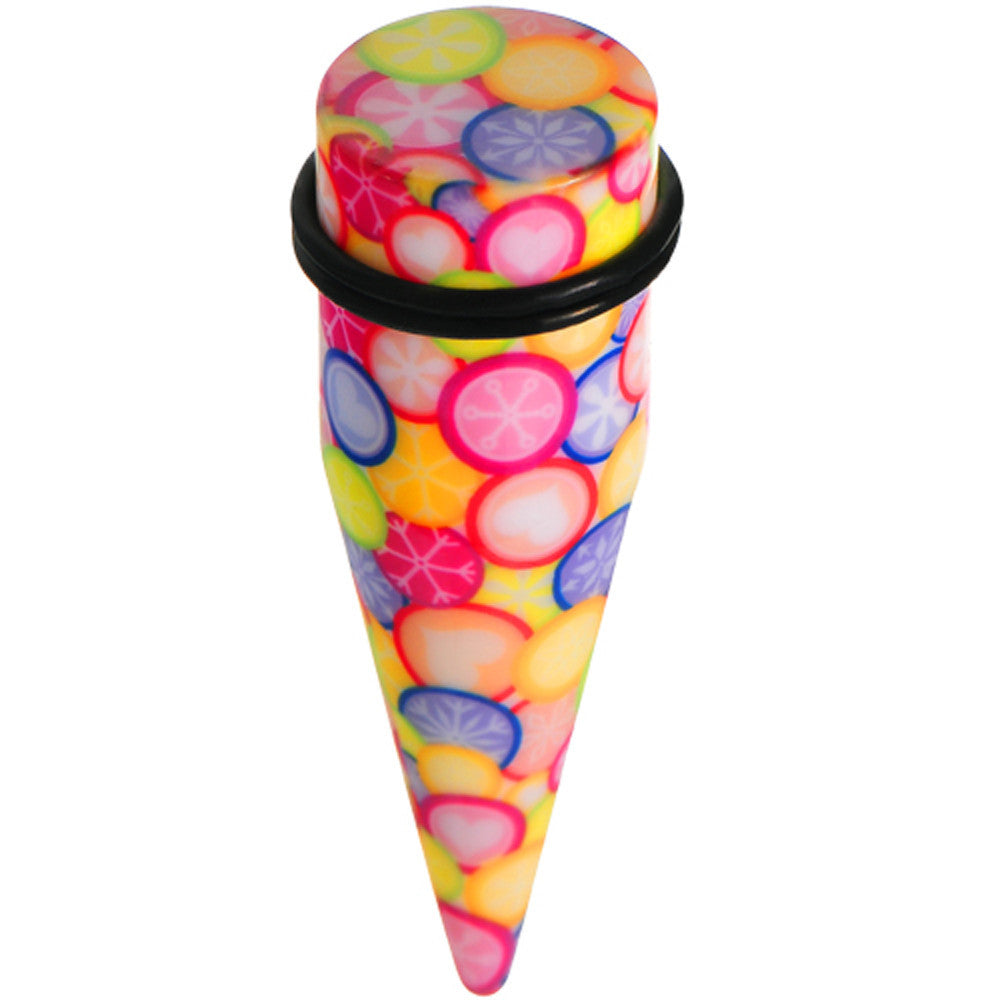 20mm Groovy Retro Flower Acrylic Taper