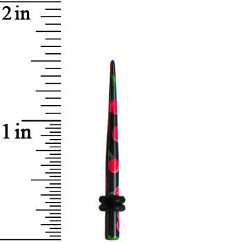 8G Black Acrylic Red Cherry Logo Taper