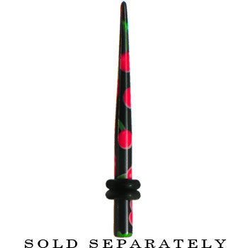 8G Black Acrylic Red Cherry Logo Taper