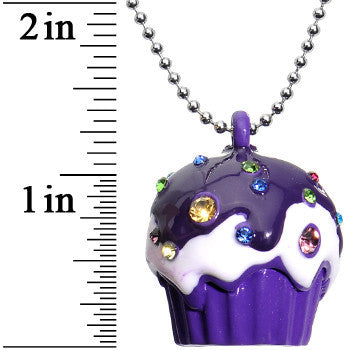 Purple Gem Cupcake Necklace