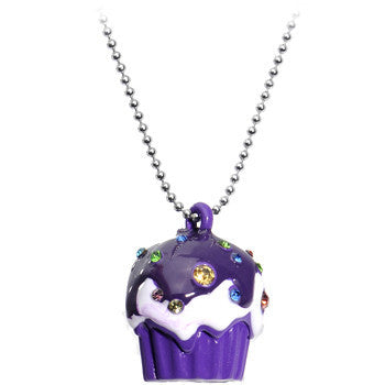 Purple Gem Cupcake Necklace