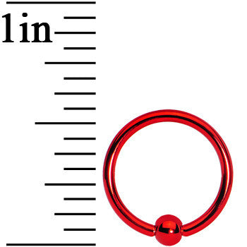 16 Gauge Red Titanium Captive Ring 3/8 3mm