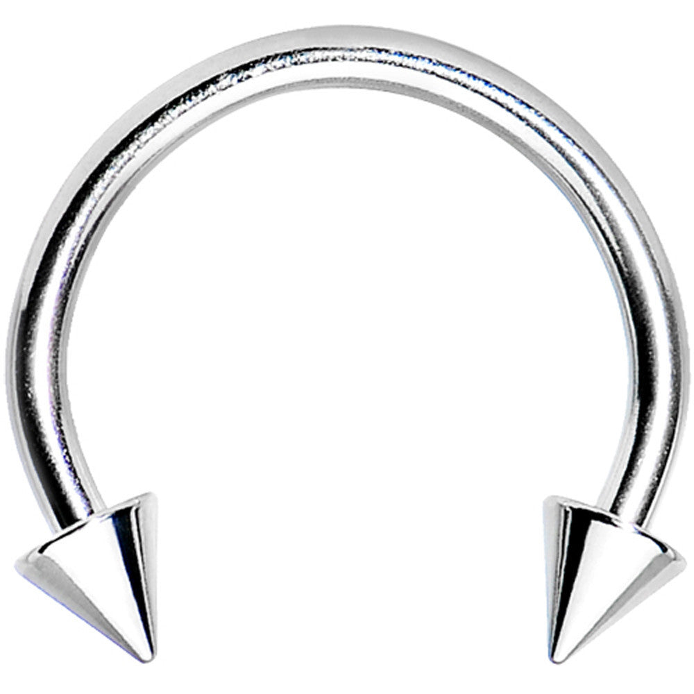 16G 3/8 Stainless Steel Spike Horseshoe Circular Barbell