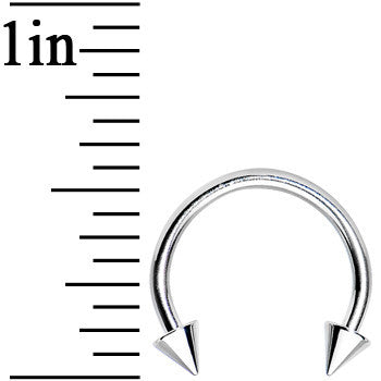 16G 3/8 Stainless Steel Spike Horseshoe Circular Barbell