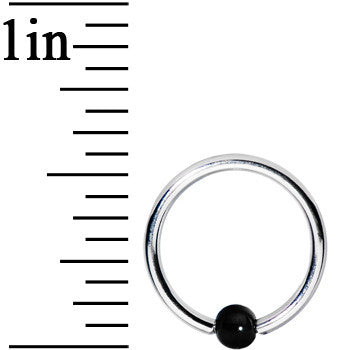 16G 3/8 Black Titanium Ball BCR Captive Ring