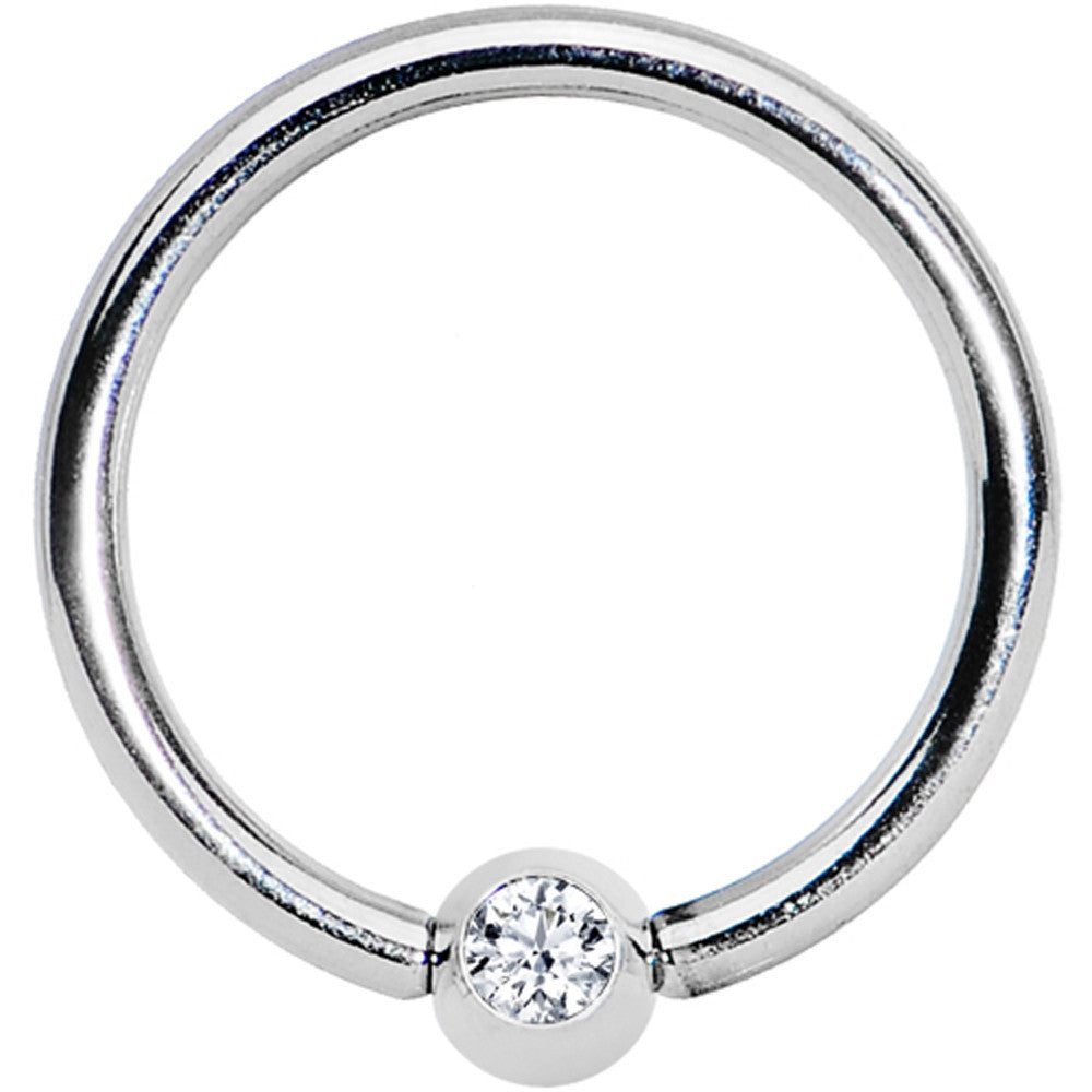 16 Gauge 3/8 Clear Crystal BCR Captive Ring