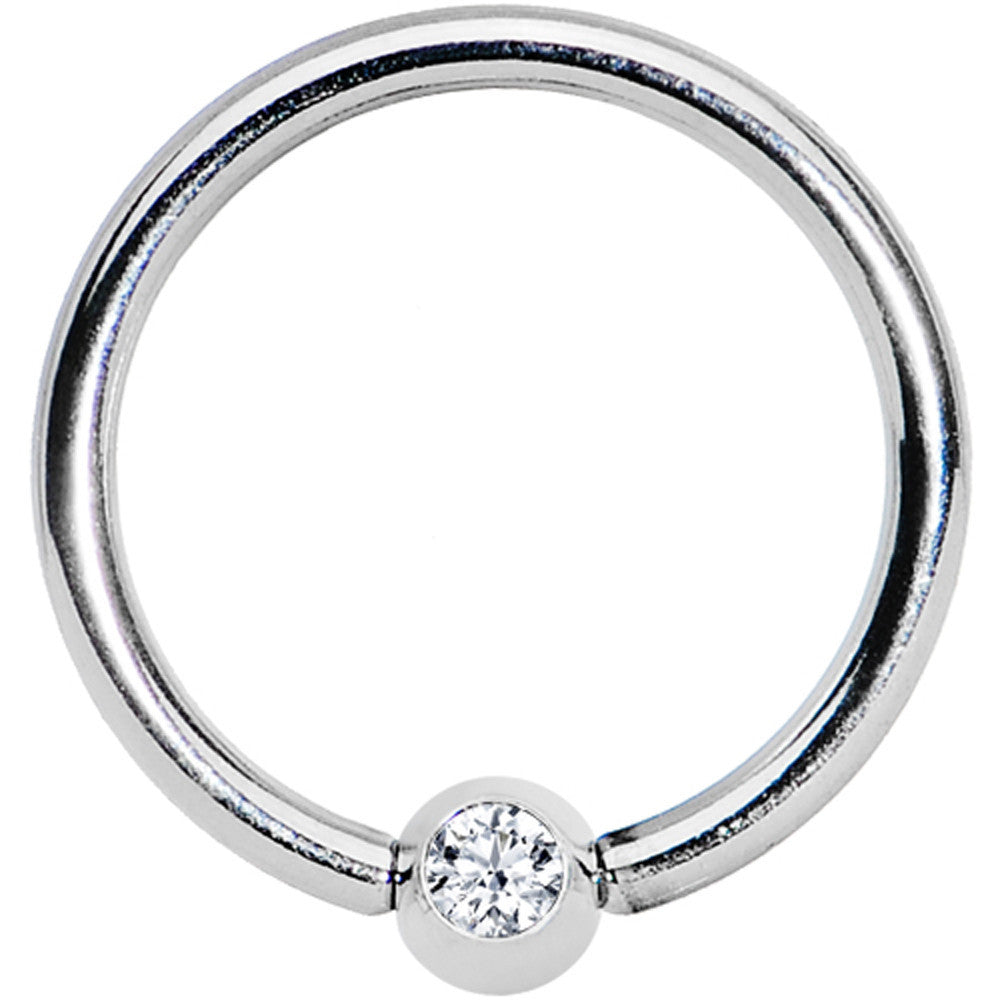 16G 3/8 Clear Crystal BCR Captive Ring