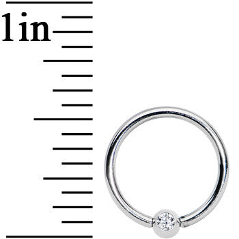 16 Gauge 3/8 Clear Crystal BCR Captive Ring