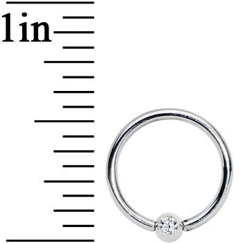 16G 3/8 Clear Crystal BCR Captive Ring