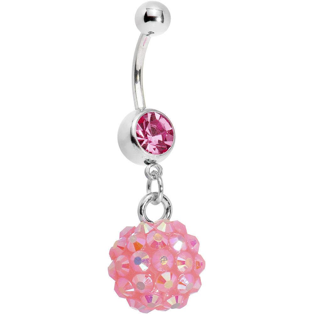 Baby Pink Gem Cluster Belly Ring