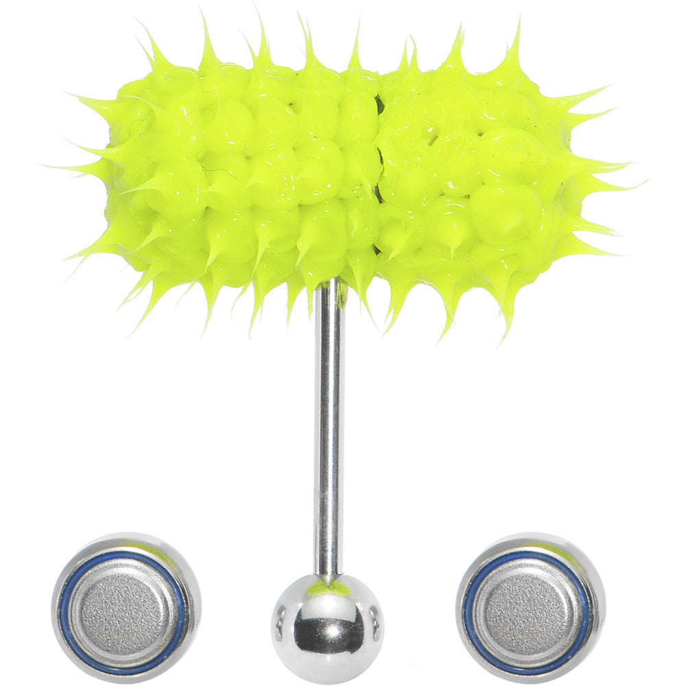 Glow in the Dark Spike Thrasher LIX Vibrating Tongue Ring Glow in the Dark Spike Thrasher LIX Vibrating Tongue Ring
