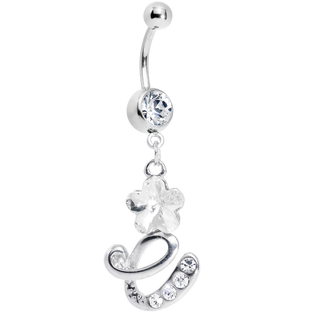 Crystalline Gem Flower Flourish Belly Ring