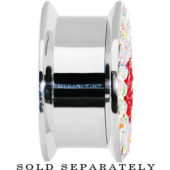 18mm Stainless Steel Aurora Gem Red Heart Screw Fit Plug
