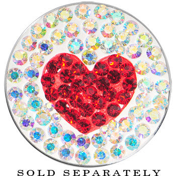 7/8 Stainless Steel Aurora Gem Red Heart Screw Fit Plug