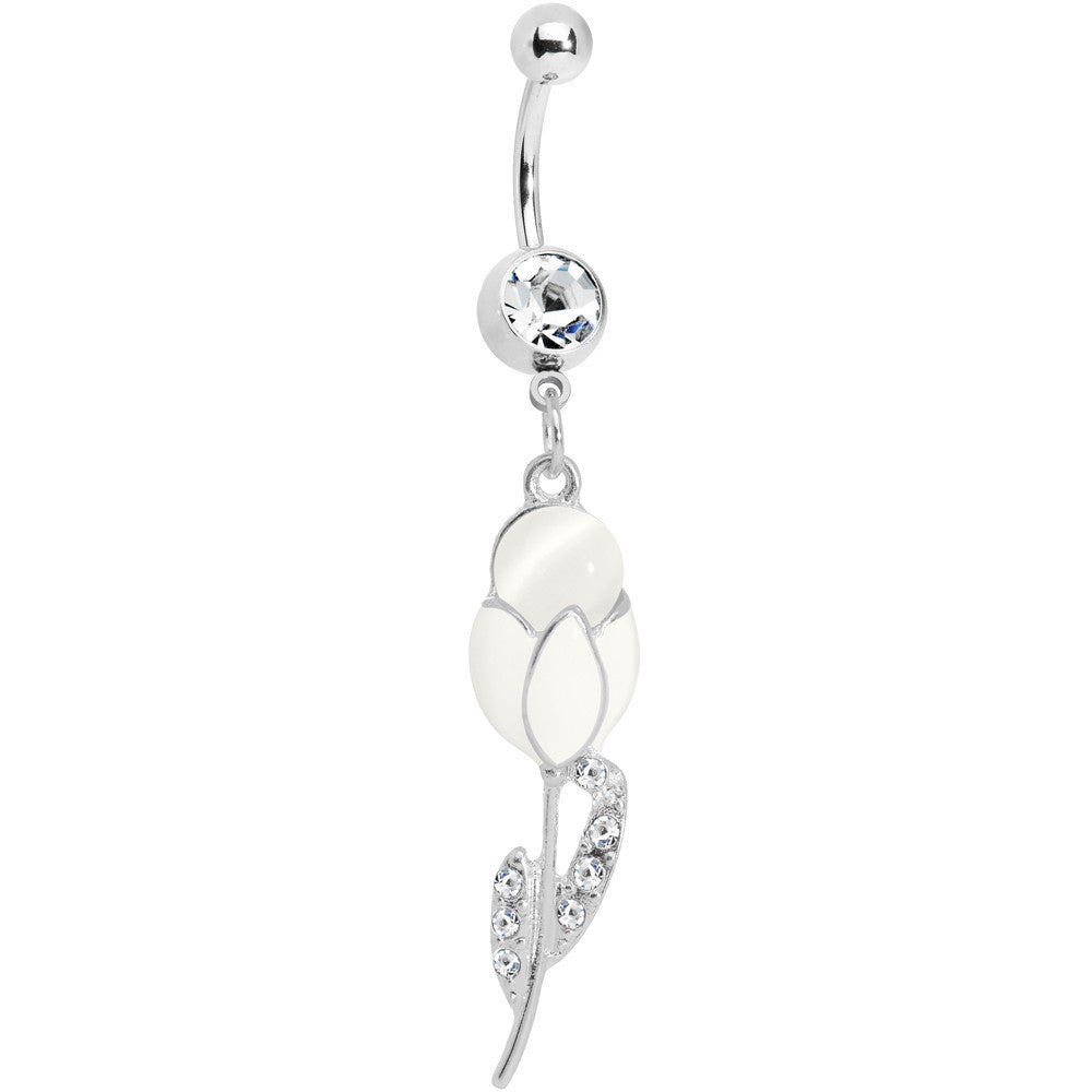 Crystalline Gem Tulip Globe Flower Belly Ring