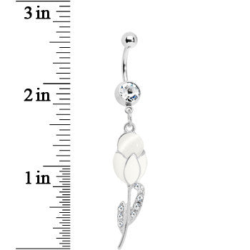 Crystalline Gem Tulip Globe Flower Belly Ring