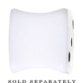 00G White Acrylic Square Dice Saddle Plug