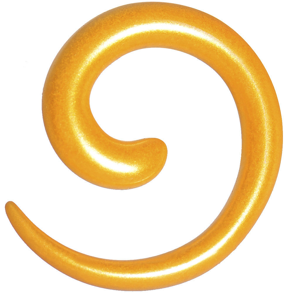 6G Honey Yellow Metallic Pearl Acrylic Spiral Taper