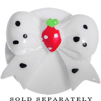 5/8 White Acrylic Berry Polka Dot Bow Saddle Plug