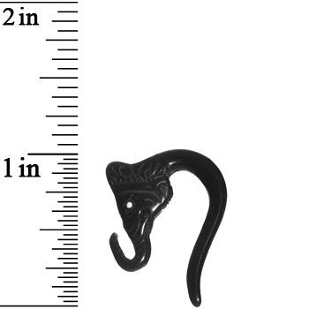 8G Black Acrylic Lucky Elephant Hanger Plug Set