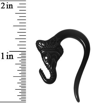 4G Black Acrylic Lucky Elephant Hanger Plug Set