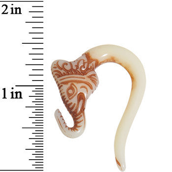 2G Antique Cream Acrylic Lucky Elephant Hanger Plug Set