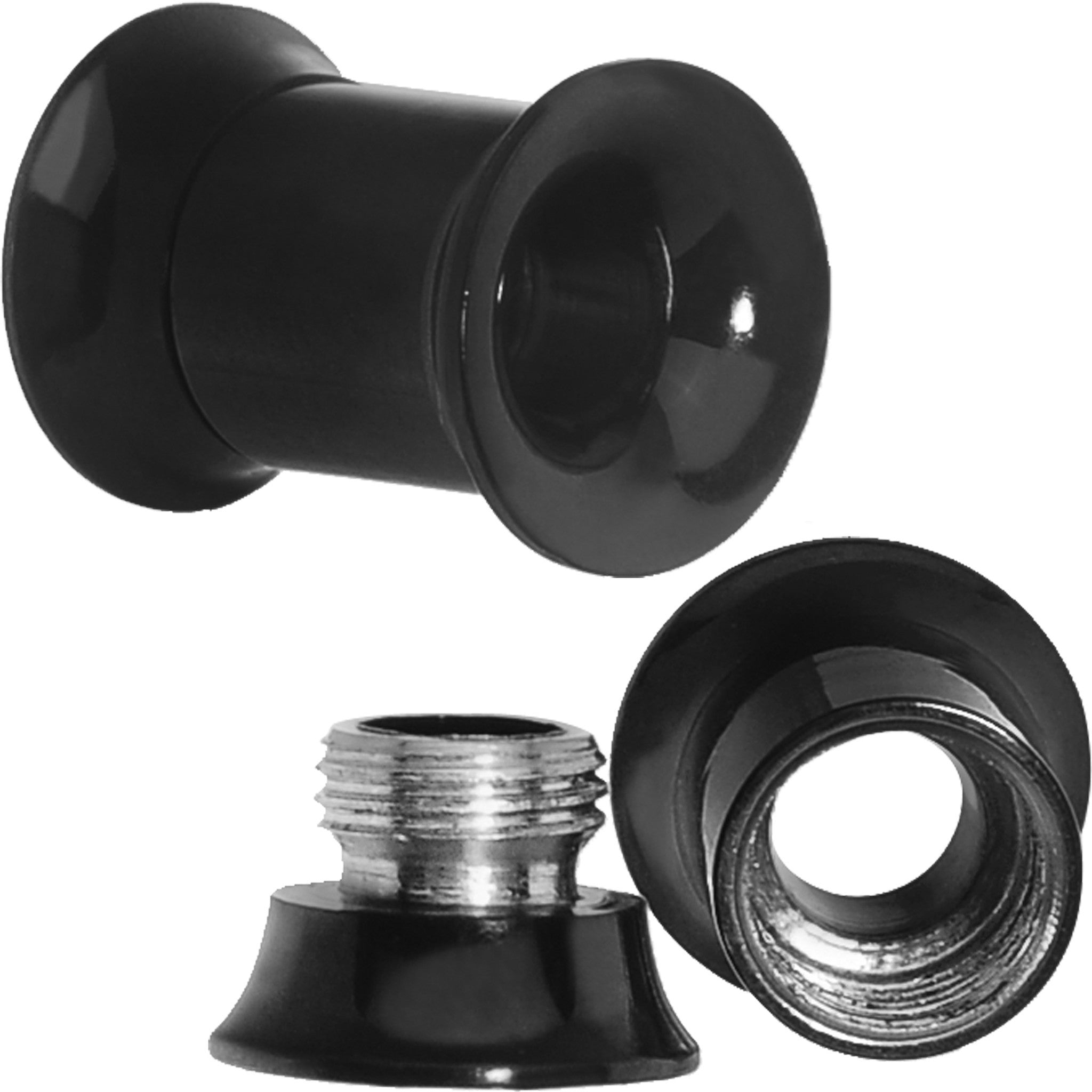 2G Anodized Titanium Black Double Flare Screw Fit Tunnel