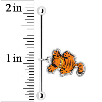 38mm Dangling Garfield Industrial Barbell
