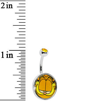 Mischievous Smile Garfield Belly Ring