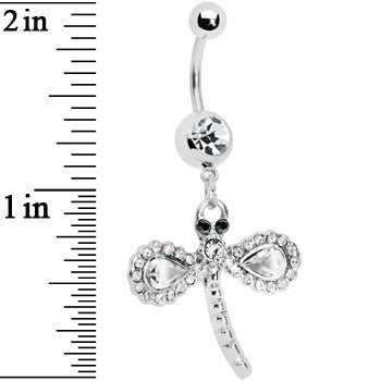 Crystalline Gem Fancy Wing Dragonfly Belly Ring