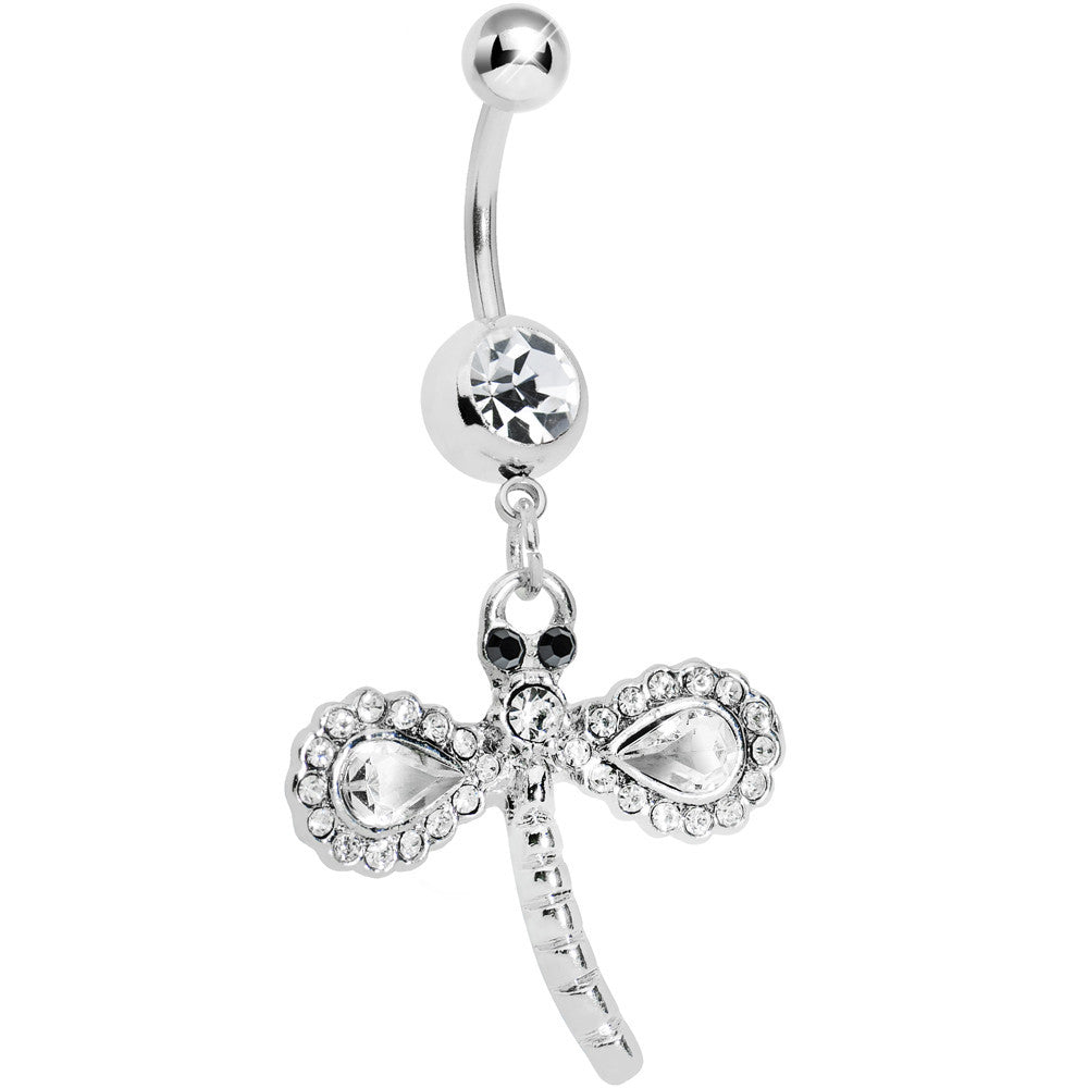Crystalline Gem Fancy Wing Dragonfly Belly Ring