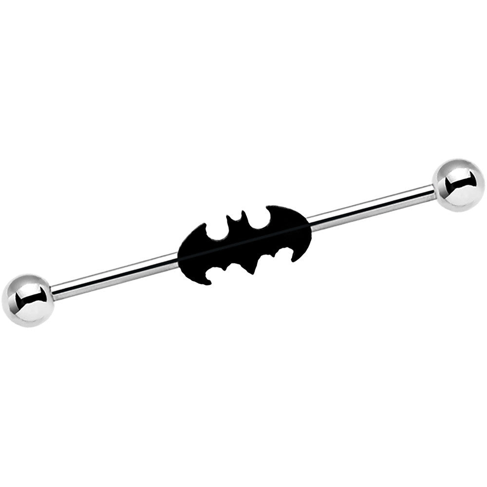 Officially Licensed Steel Black Batman Logo Industrial Barbell 38mm