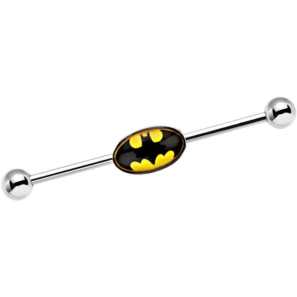Officially Licensed Steel Yellow Batman Logo Industrial Barbell 38mm
