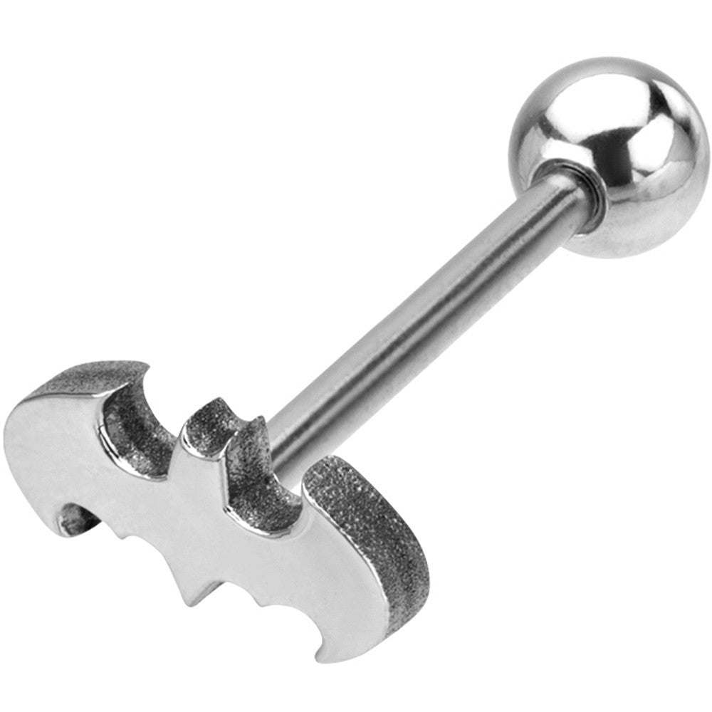 Stainless Steel Batman Barbell Tongue Ring