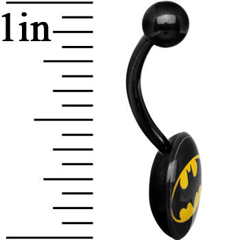 Black Acrylic Batman Logo Belly Ring