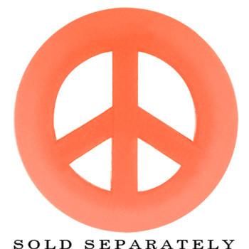 Neon Silicone Peace Sign Tunnel 00G to 14mm