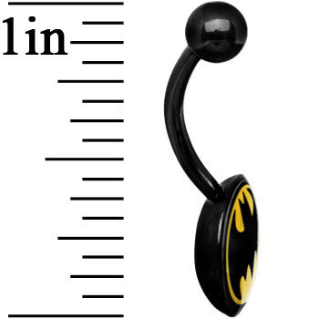 Black Acrylic Batman Logo Belly Ring