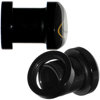 2G Black Acrylic Batman Logo Screw Fit Plug Set