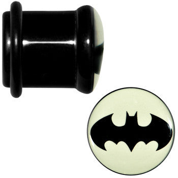 9/16 Black Acrylic Glow in the Dark Batman Plug Set