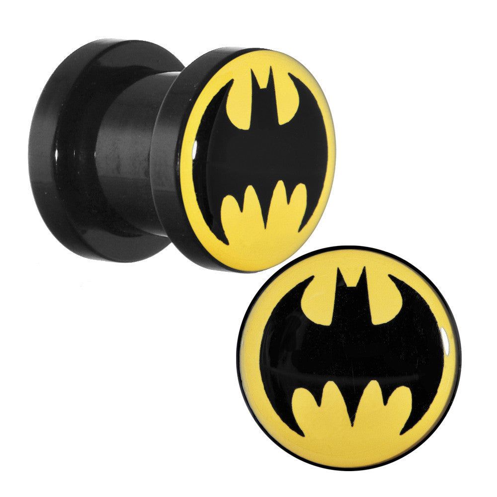 0G Black Acrylic Batman Screw Fit Plug Set