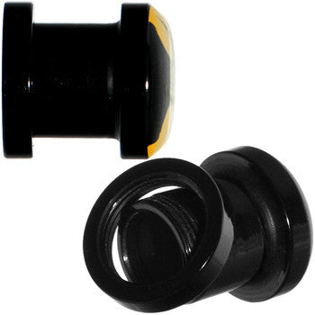 0G Black Acrylic Batman Screw Fit Plug Set