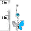 Blue Gem Enamel Butterfly Belly Ring