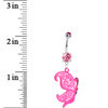 Neon Pink Butterfly Belly Ring