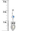 Sparkling Crystalline Gem Owl Belly Ring