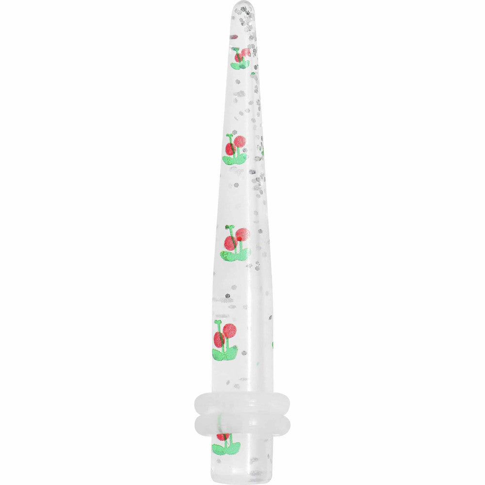 4G Clear Acrylic Glitter Cherry Confetti Taper