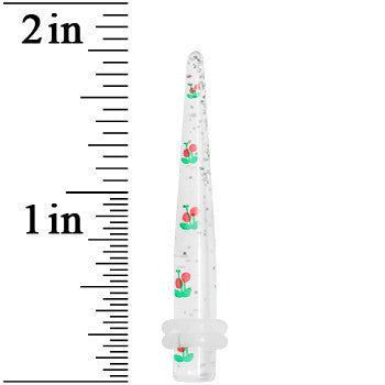 4G Clear Acrylic Glitter Cherry Confetti Taper