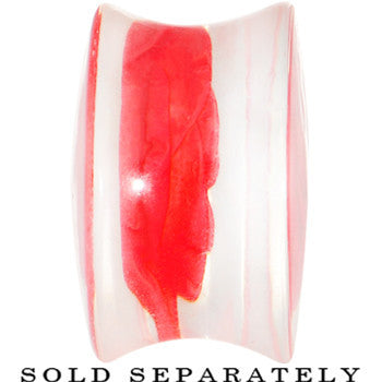 18mm Clear Acrylic Red Floating Rose Flower Saddle Plug